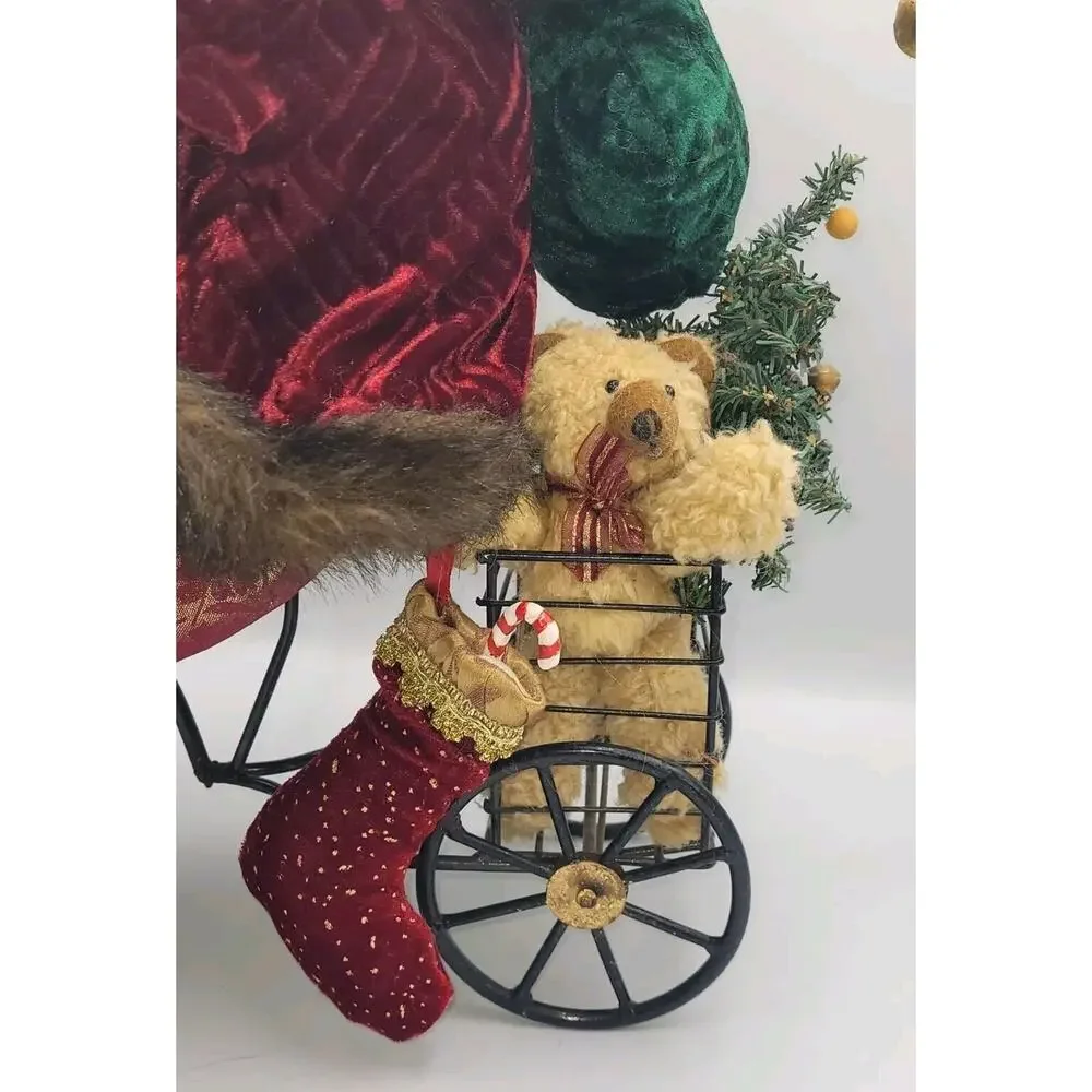 Vintage Large Porcelain Face Santa Claus Riding Tricycle Presents 16